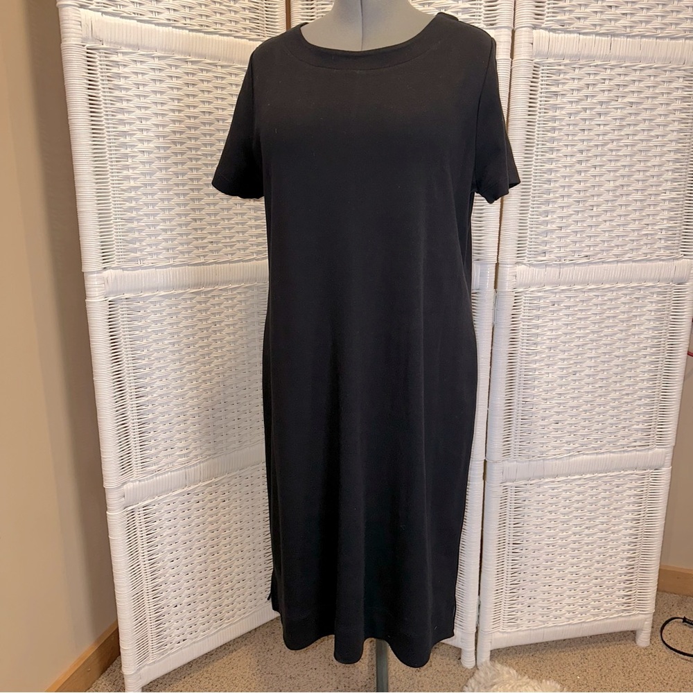 Talbots Black Short Sleeve Dress